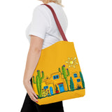 Yellow Tote bag with desert scenery