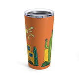 Cute Arizona adobe and cactus tumbler with my original art