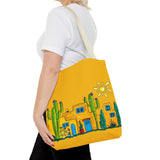 Yellow Tote bag with desert scenery