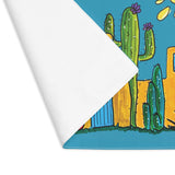 cactus placemat with adobe homes