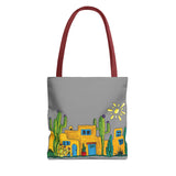 Grey Tote bag with desert scenery