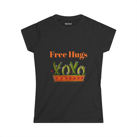 Free Hugs with cactus Women's Softstyle Tee