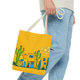 Yellow Tote bag with desert scenery