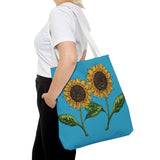 Copy of sunflowers tote with my own drawings - blue