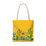 Yellow Tote bag with desert scenery