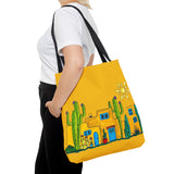 Yellow Tote bag with desert scenery