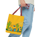 Yellow Tote bag with desert scenery