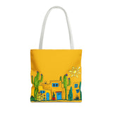 Yellow Tote bag with desert scenery