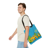 Turquoise Tote bag with desert scenery