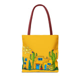 Yellow Tote bag with desert scenery