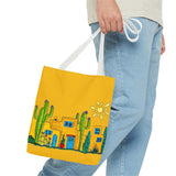 Yellow Tote bag with desert scenery