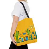 Yellow Tote bag with desert scenery