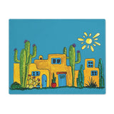 cactus placemat with adobe homes