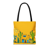 Yellow Tote bag with desert scenery