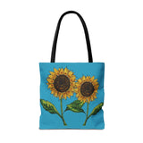 Copy of sunflowers tote with my own drawings - blue