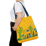 Yellow Tote bag with desert scenery