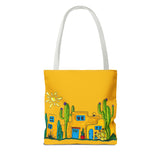 Yellow Tote bag with desert scenery