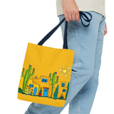 Yellow Tote bag with desert scenery