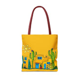 Yellow Tote bag with desert scenery