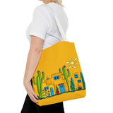 Yellow Tote bag with desert scenery