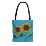 Copy of sunflowers tote with my own drawings - blue