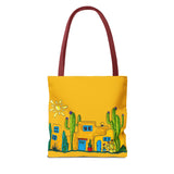 Yellow Tote bag with desert scenery