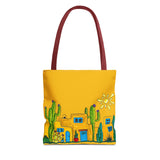 Yellow Tote bag with desert scenery