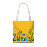 Yellow Tote bag with desert scenery