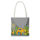 Grey Tote bag with desert scenery