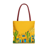 Yellow Tote bag with desert scenery