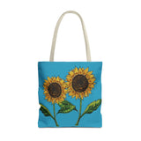 Copy of sunflowers tote with my own drawings - blue