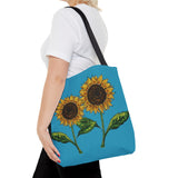 Copy of sunflowers tote with my own drawings - blue