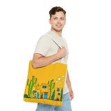 Yellow Tote bag with desert scenery