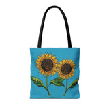 Copy of sunflowers tote with my own drawings - blue