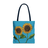 Copy of sunflowers tote with my own drawings - blue