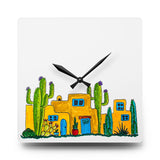 Acrylic Wall Clock with cactus art