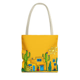 Yellow Tote bag with desert scenery