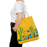 Yellow Tote bag with desert scenery