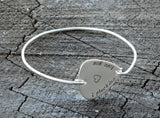 Guitar Pick Tension Bangle with I Plucking Love You and Wire Bracelet