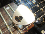 Love Guitar Pick in Bronze with Heart Cut Out