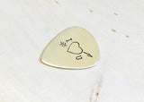 Sterling Silver Guitar Pick with Arrow Through the Heart for Love and Valentine's Day